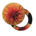 thumbnail image 7 of Uemuo Orange Dalia Pattern Round Bar Stool Seat Covers Washable Stool Cushion Slipcover Elastic Bar Chair Covers-14 inch, 7 of 7