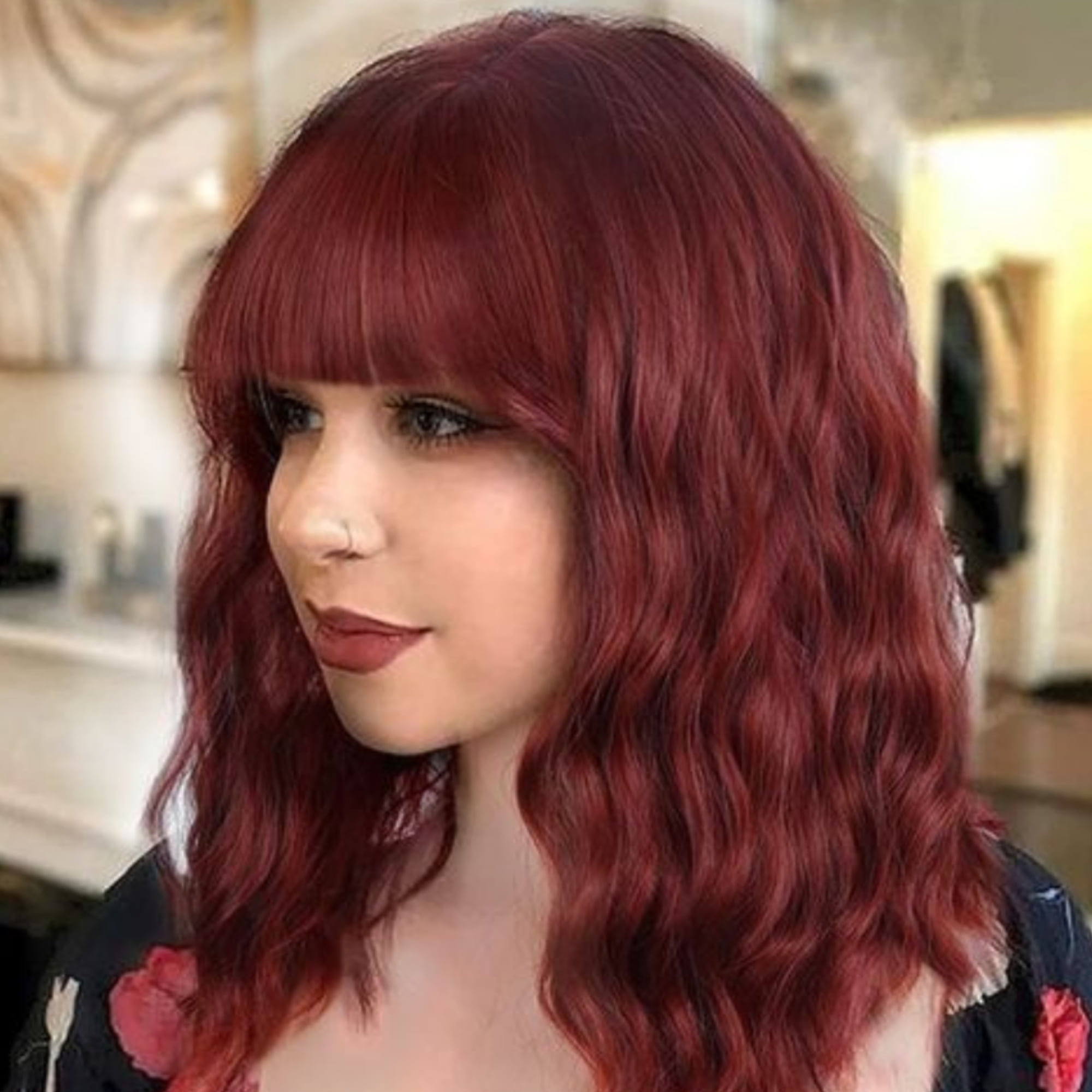 Creamily Red Wig Short Bob Wig Synthetic Red Wigs for Women Curly Wig