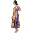 thumbnail image 4 of Bimba Womens Cotton Kaftan Long Pannel Kimono Caftan Drawstring Waist Night Wear, 4 of 7