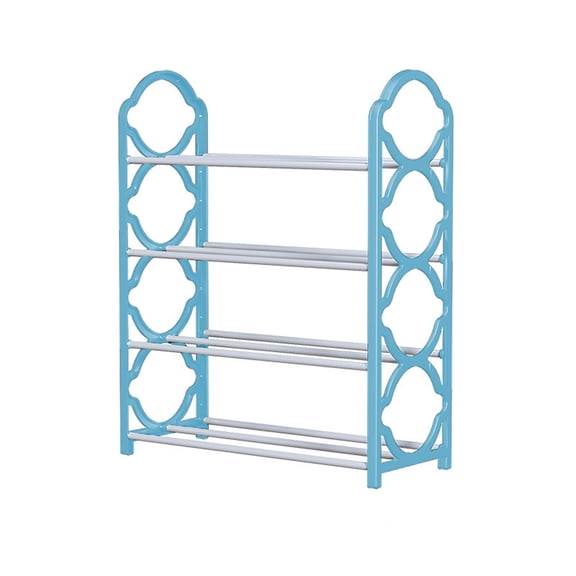 Coollooc Shoe Rack - 16" L x 7.5" W x 22" H Shoe Organizer, Heavy-Duty Metal Shoe Storage Shelf, Stackable Shoe Rack for Closet, Freestanding Shoe Rack for Entryway, Easy to Assemble