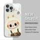 thumbnail image 3 of Bonita funda de teléfono de color metálico con dibujos animados de Labubu para iPhone X XR XS 16 15 14 13 12 Mini 11 Pro Max 7 8 SE 20 Plus, carcasa rígida de vidrio, 3 of 5