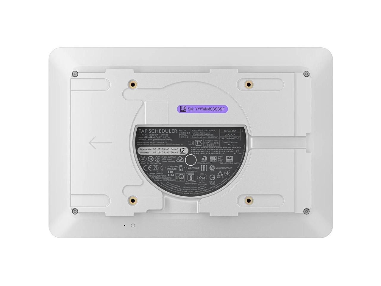 Logitech Tap Scheduler - 9.7" Width x 1.1" Depth x 6.5" Height - White - Glass