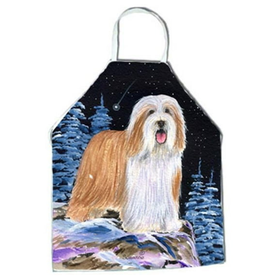 Starry Night Bearded Collie Apron - 27 x 31 in.