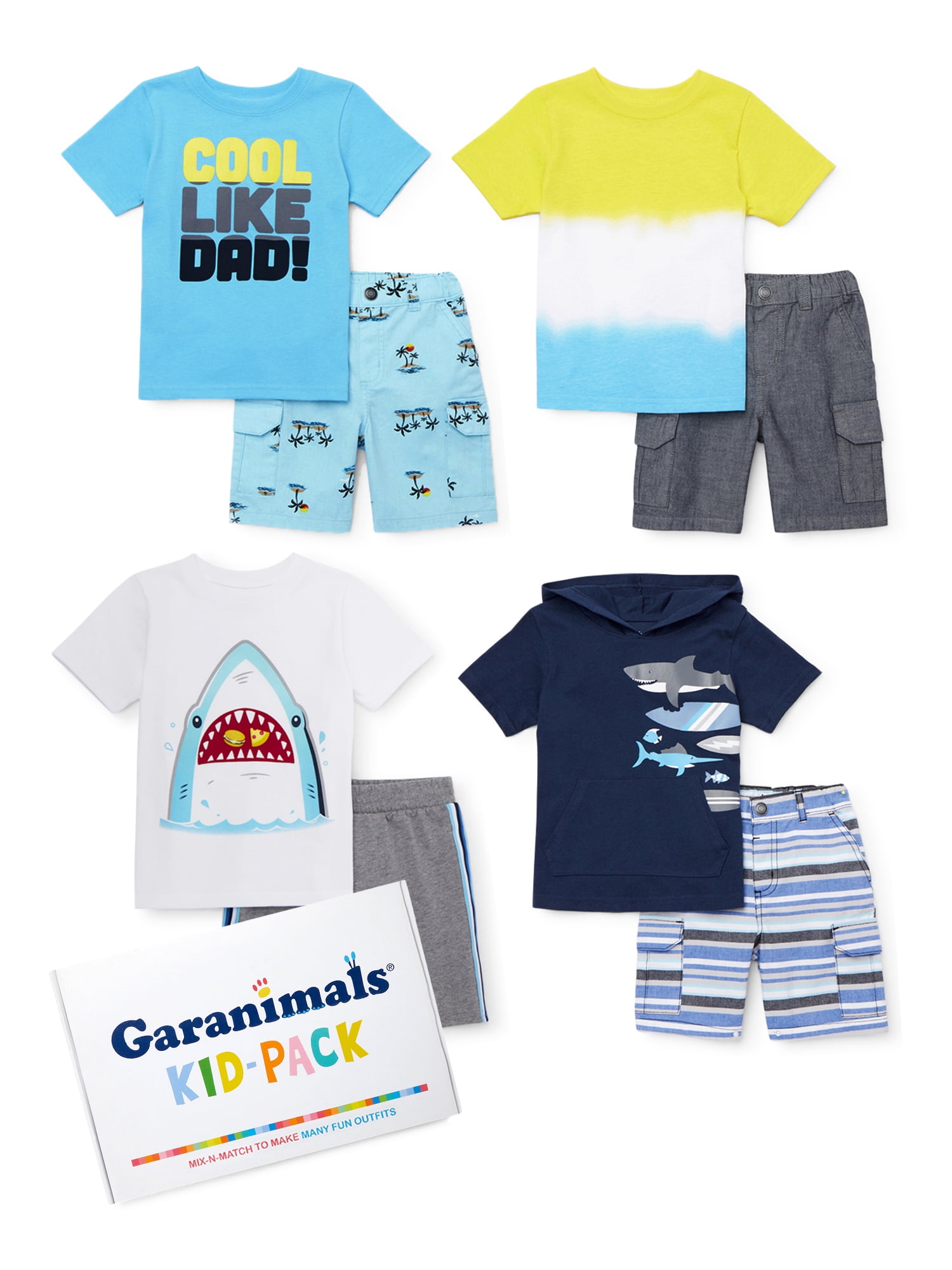 8pc Set 4t Garanimals Toddler Boys Mix /& Match Outfits Kid-Pack Gift Box