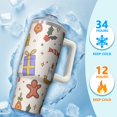 thumbnail image 4 of Winter Christmas Snowman 30oz Travel Coffee Mug with Handle and Straw, Holiday Stainless Steel Insulated Tumbler, Gift Water Bottle for Men Women, 4 of 5