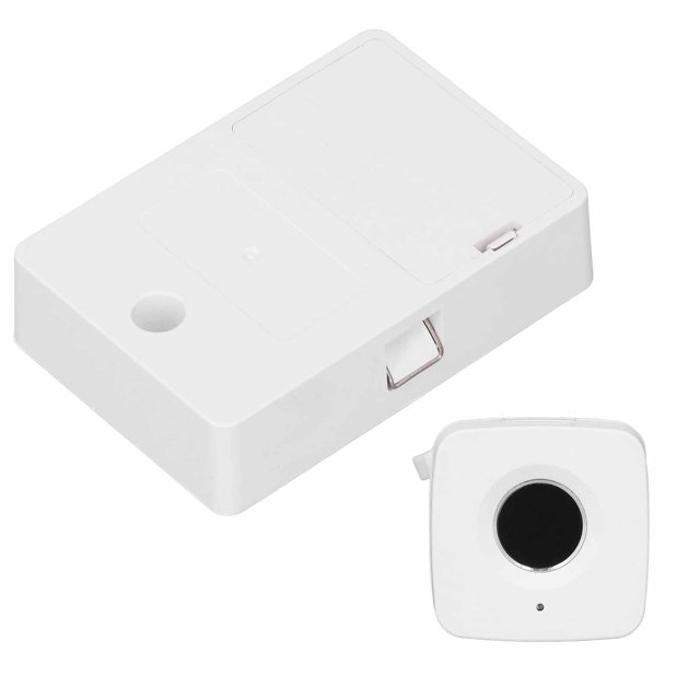 Fingerprint Cabinet Lock, Smart Fingerprint Drawer Lock Keyless Hidden File Embedded Biometric Lock for Home OfficeBlack White