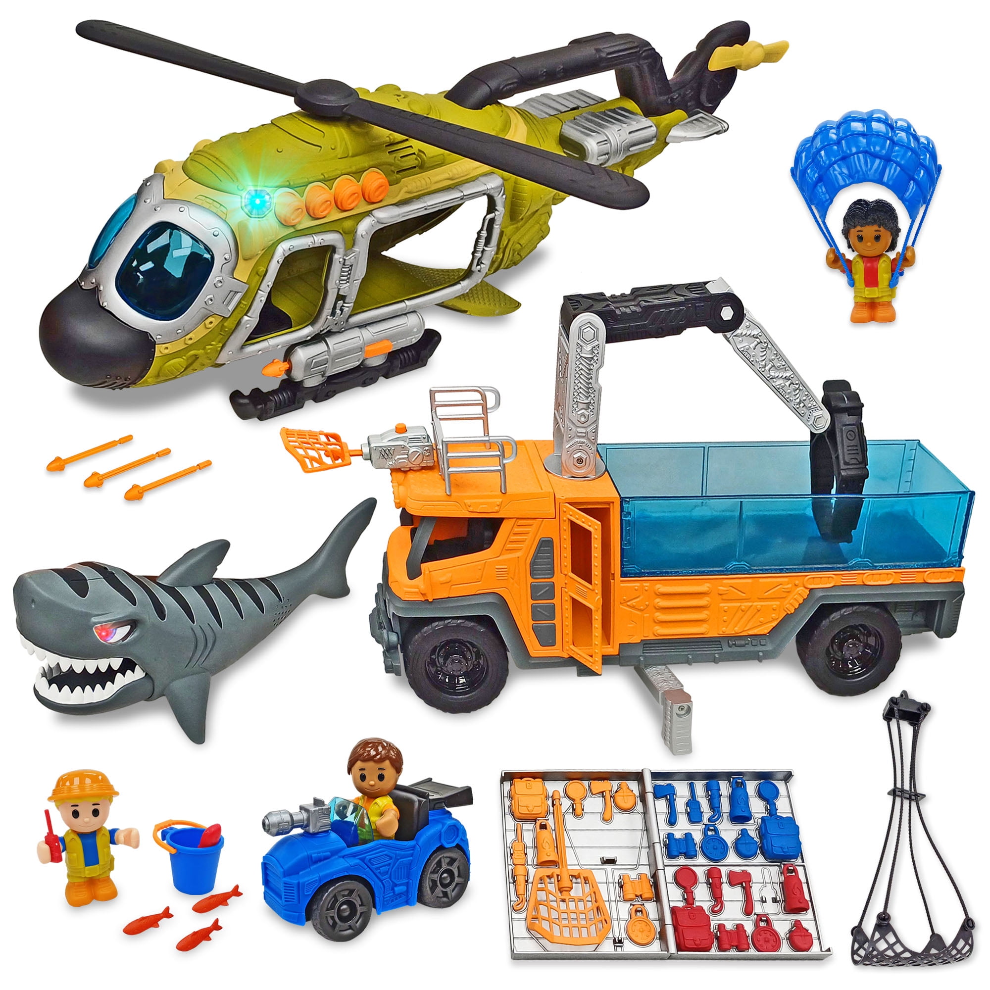 Kid Connection Giant Helicopter and Military Vehicles Toy Play Set