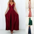 thumbnail image 6 of CENL Women Elegant Satin V-neck Evening Multi Way Wrap Ball Gown Formal Maxi Dress, 6 of 9