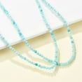 thumbnail image 2 of 3pcs Amazonite Beaded Necklaces with Brass Lobster Claw Clasps Faceted Round Beads 15.75 inch~16.14 inch(40~41cm)x3~3.5mm, 2 of 5