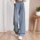 thumbnail image 1 of WILLBEST Pantalones Mujer Pantalones de Cuadros Con Tiras y Dobladillo para Mujer, de Cintura Alta, Holgados, de Pierna Ancha, Informales, para Entrenar y Estar Cómodos. Grande, 1 of 7