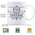 thumbnail image 5 of 1931 Birthday Gifts for Women Men - 1931 Vintage 11 oz Coffee Mug - Great 1931 Birthday Gifts for Grandpa Grandma Dad Mom Friend Sister Brother Coworker, 5 of 6