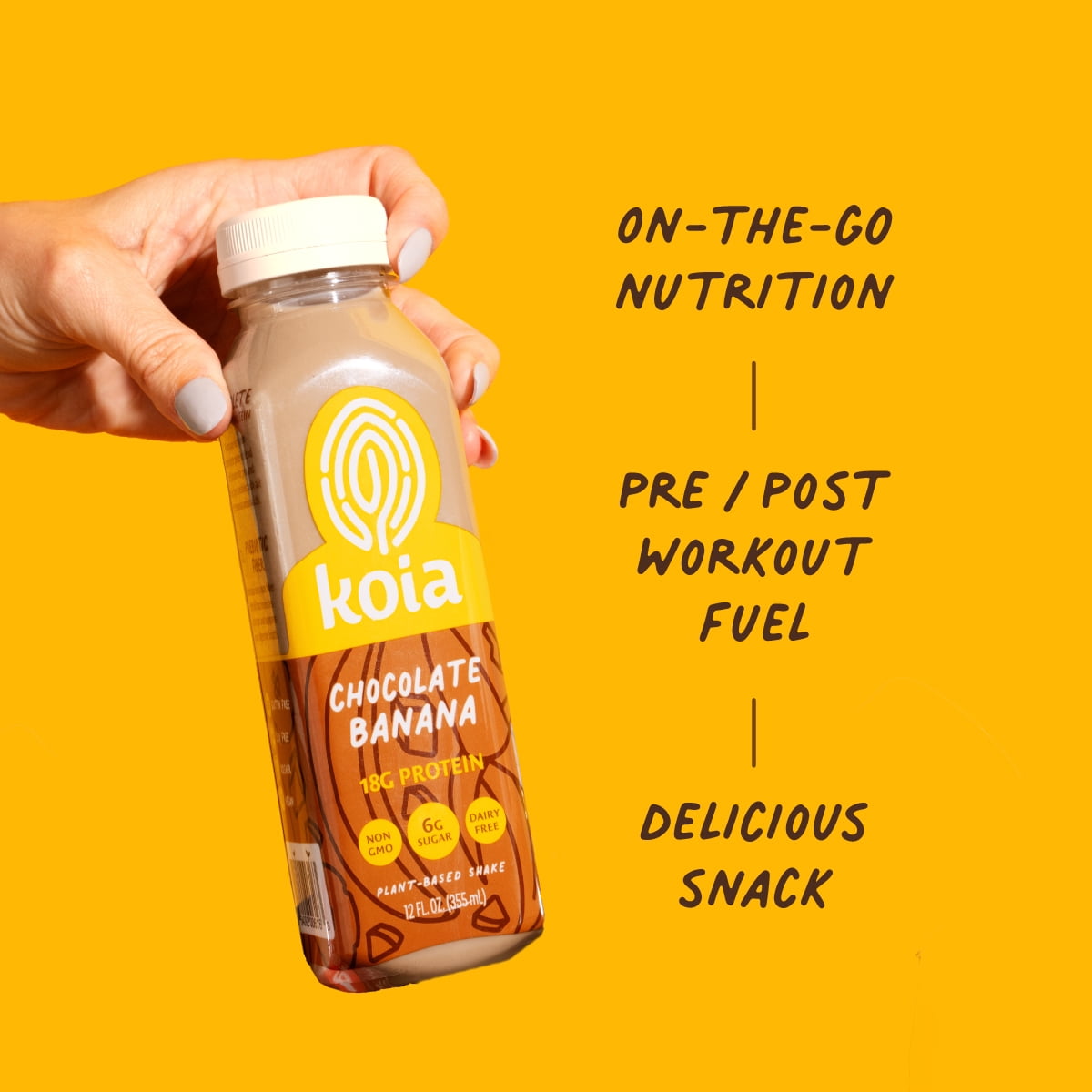 Koia Protein Nutritional Shake, Chocolate Banana, 18g Plant Protein, Non-Dairy Ready to Drink