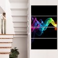 thumbnail image 1 of Abstract Ribbon Waves on Black - Abstract Canvas Wall Art Print, 1 of 3