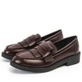 thumbnail image 6 of kkdom Loafer for Women Slip On Leahter Comfort Flat Tassel Shoes Brown Size 9.5, 6 of 6