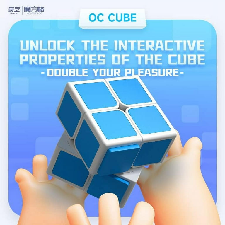 QiYi OS Cube 2x2 Magnetic Cube QY Blue POP Puzzle Cube,2x2x2