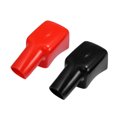 thumbnail image 1 of 1 Par Batería Terminal Cubiertas, 18 mm para Motocicleta Rojo Negro, 1 of 1