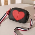 thumbnail image 2 of TAZAG Women's Lychee Pattern Love Mini Bag 2026 New Contrast Color Web Shoulder Diagonal Mobile Phone Bag, 2 of 4