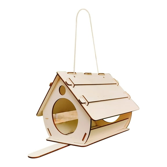 Vikakiooze Bird Feeders Outdoor DIY Wooden Bird Houses Creative Hanging Crafts Birdhouses Bird Supplies House