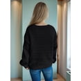 thumbnail image 4 of Women'S Fall Fashion Button Down Cardigan Sweater Loose Casual Cable Knit Sweater Coat Black L, 4 of 7