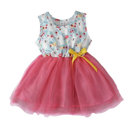 

Qufokar Flower Girl Dresses for Babies Cute Baby Girl Outfits Princess Easter Patchwork Bow Dresses Baby Toddler Kids Girls Tulle 1-4Y Rabbit Bunny Girls Dresses