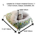 thumbnail image 2 of 2 in 1 Bird Nest House with Removable Top Lid, Winter Warm Bird Bed Hanging Hammock Snuggle Hut for Cockatiel, Lovebird, Conure, Quaker, 2 of 9