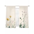 thumbnail image 6 of Farmhouse Floral Sheer Curtains for Living Room Bedroom Vintage Flowers Botanical Sheer Curtains 63 Inch Long 2 Panels Set Light Filtering Curtain Window Treatments Drapes for Dining Room, 6 of 6