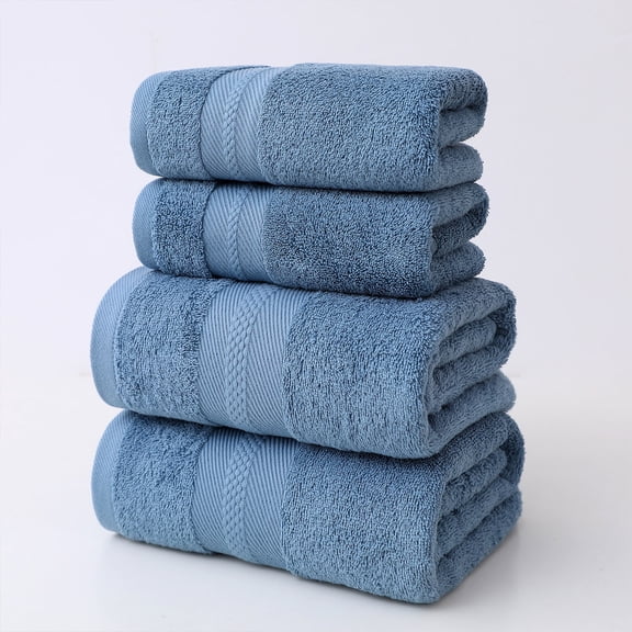 Fluffy Blanket - 4 Pcs Bath Towels Set For Bathroom Thick Soft Absorbent Towel Set Of 4 Household Wash Face Gift Towel