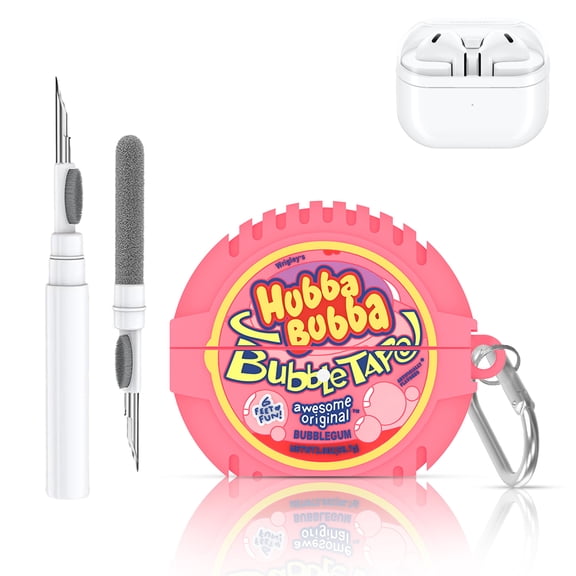 [1 Pack]Cute Protective Case for SAMSUNG Galaxy Buds 3 + Buds 3 Pro (2024), 3D Cartoon Design Silicone Case Cute Accessory with Keychain/Cleaning Kitbubble gum