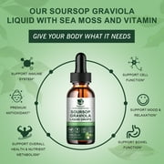 (2 Pack) Soursop Graviola Liquid Drop,Plus Sea Moss Support Immune System & Antioxidants,1 fl oz