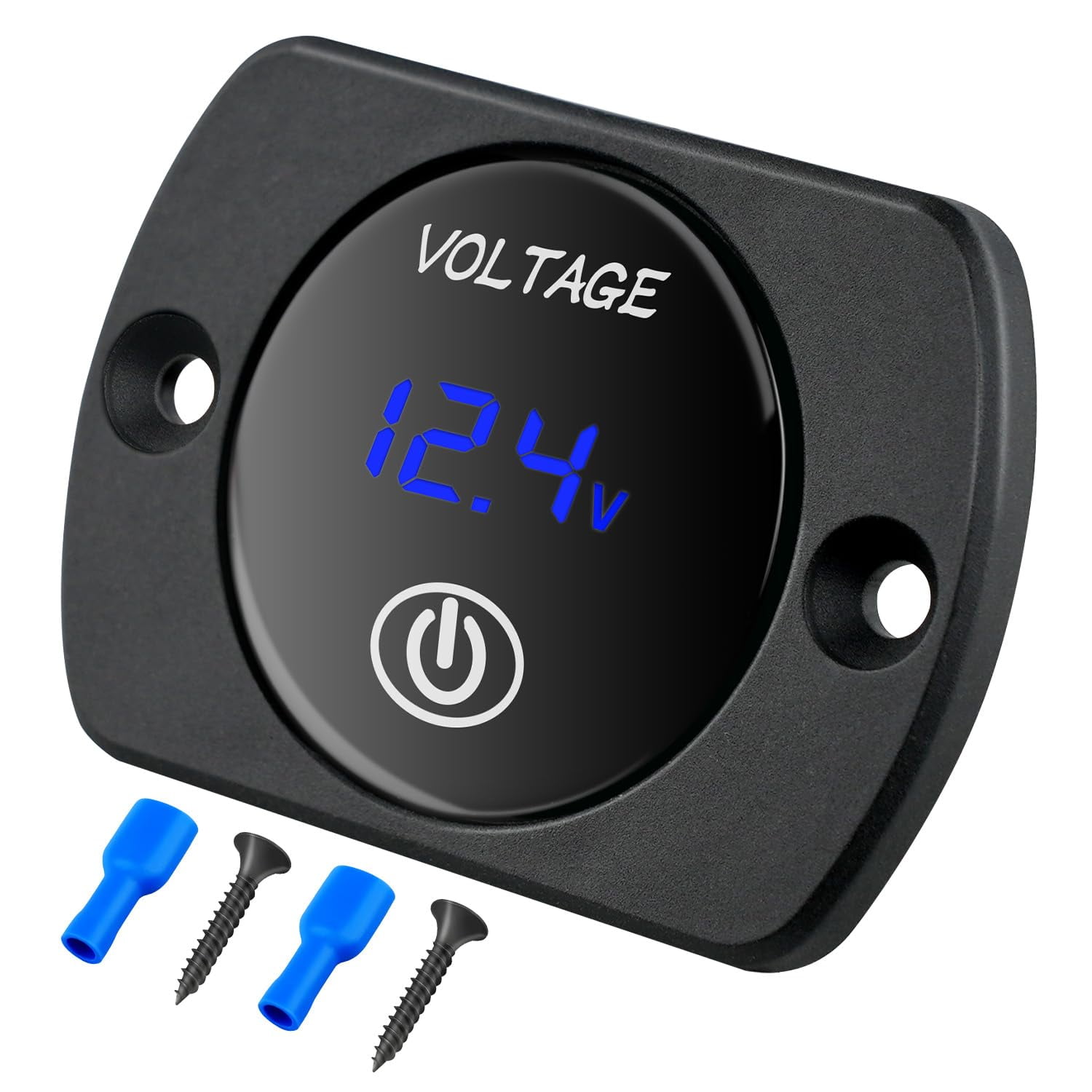 Nilight 12V Led Display Voltmeter with Touch Switch Digital Voltage Gauge Panel Meter Waterproof Battery Monitor Board 8-48V for Marine Boat Car Automotive Motorcycle Golf Cart