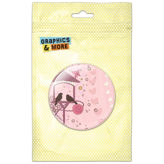 Birdhouse with Flowers Pinback Button Pin Badge