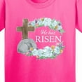 thumbnail image 4 of Inktastic Easter He Has Risen with Cross and Flowers Youth T-Shirt, 4 of 5