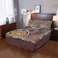 thumbnail image 4 of Juego de ropa de cama de 3 piezas ABPHQTO Funda nórdica de flores circulares con 2 fundas de almohada, 4 of 4