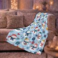 thumbnail image 6 of Snowmen with Wrapped Presents Cocoa Mugs Hearts Mittens and Snowflakes, Cheerful Winter Party Art for Kids, Cozy Flannel Blanket for Playroom and Bedroom, Christmas Gift, Home Decor, 6 of 9