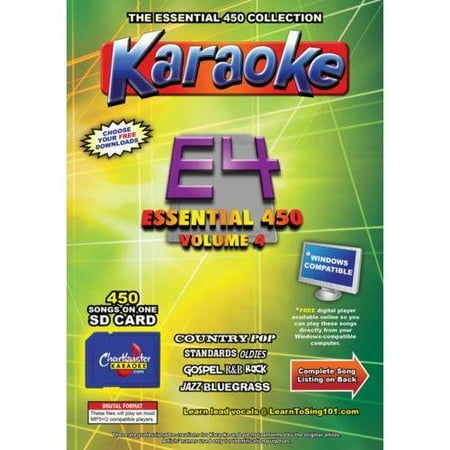 Chartbuster Essential 450 Vol. E4-450 KARAOKE MP3G SD Card CDG MUSIC 4 PLAYER