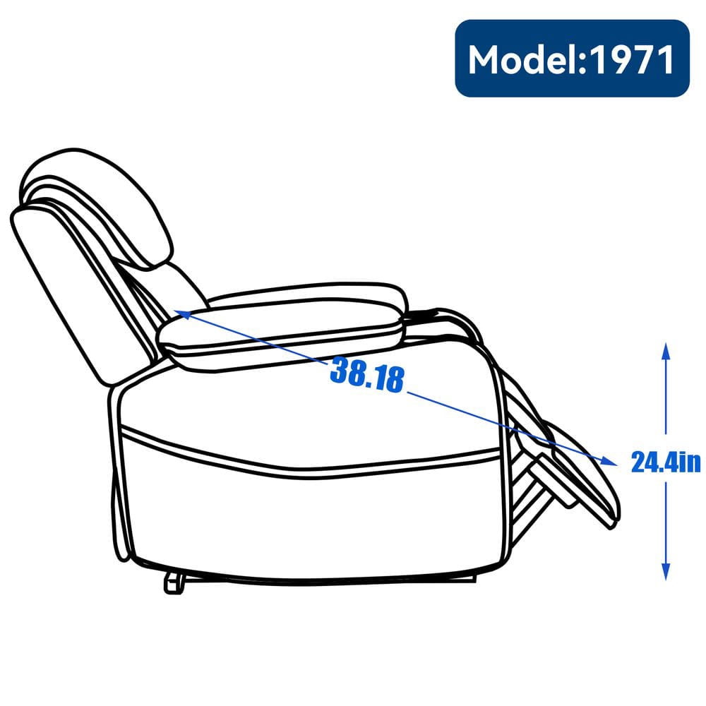 Resenkos 350LBS Gray Power Lift Recliner for Elderly, Infinite Position with 8-Point Massage & Heating