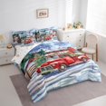 thumbnail image 3 of Manfei Red Farmhouse Tractor Twin Bedding Sets 7 Pieces, Merry Xmas Christmas Tree Bedding Comforter Set for Boys Girls, Winter Festival Sheet Sets, Ultra Soft Home Decor, 3 of 8