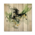 thumbnail image 3 of Designart "Vibrant Green and Black Splash" Fractals Print on Natural Pine Wood, 3 of 5