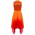 thumbnail image 4 of YiZYiF Girls Lyrical Praise Dance Dress Sparky Sequins Sleeveless Liturgical Worship Tunic Overlay Red 10, 4 of 7