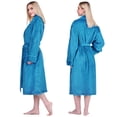thumbnail image 5 of PAVILIA Robes For Women, Fleece Soft Fluffy Bathrobe, Plush Cozy Long Spa Robe, Satin Trim (L/XL, Sea Blue), 5 of 8
