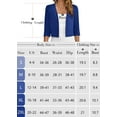 thumbnail image 7 of Chiclily Women's 3/4 Sleeve Cropped Cardigans Sweaters Royal Blue Large Lightweight Open Front Shrugs for Women, 7 of 7