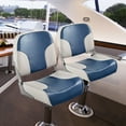 thumbnail image 6 of Costway Costway Folding Boat Seat Set Blue and Gray Durable Strap Folding Design Fishing (2 Counts), 6 of 11