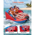 thumbnail image 2 of VEVOR Towable Tubes for Boating, 2-Rider Inflatable Towable Tube for Boat to Pull, 340 lbs Capacity Water Sports Boating Tubes - with Full Nylon Cover, Dual Tow Points, Safety Valve & Padded Handles, 2 of 9