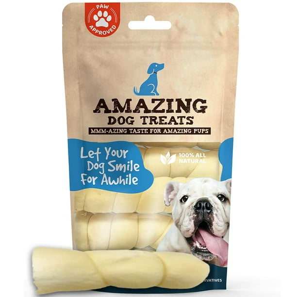 10" Regular Beef Cheek Rolls (4 Count) Safe Rawhide Alternative Dog