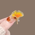thumbnail image 2 of TNOBHG Apricot Leaf Brooch Stylish Women Brooch Maple Apricot Leaf Shape Stainless Anti-slip Wear-resistant Coat Collar Hat Scarf Decoration Clothes Pin, 2 of 8