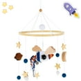 thumbnail image 2 of SDOTXA Baby Musical Crib Mobile Wooden Hanging Baby Bed Bell with Felt Balls Cloud Star Wood Crocheted Mobile Newborn Toys Cot Bed Pendant Decoration for Infants Boys Girls Bedroom, 2 of 8