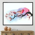 thumbnail image 2 of Designart 'Pink Bird Sitting On Cherry Branch' Traditional Framed Canvas Wall Art Print, 2 of 5