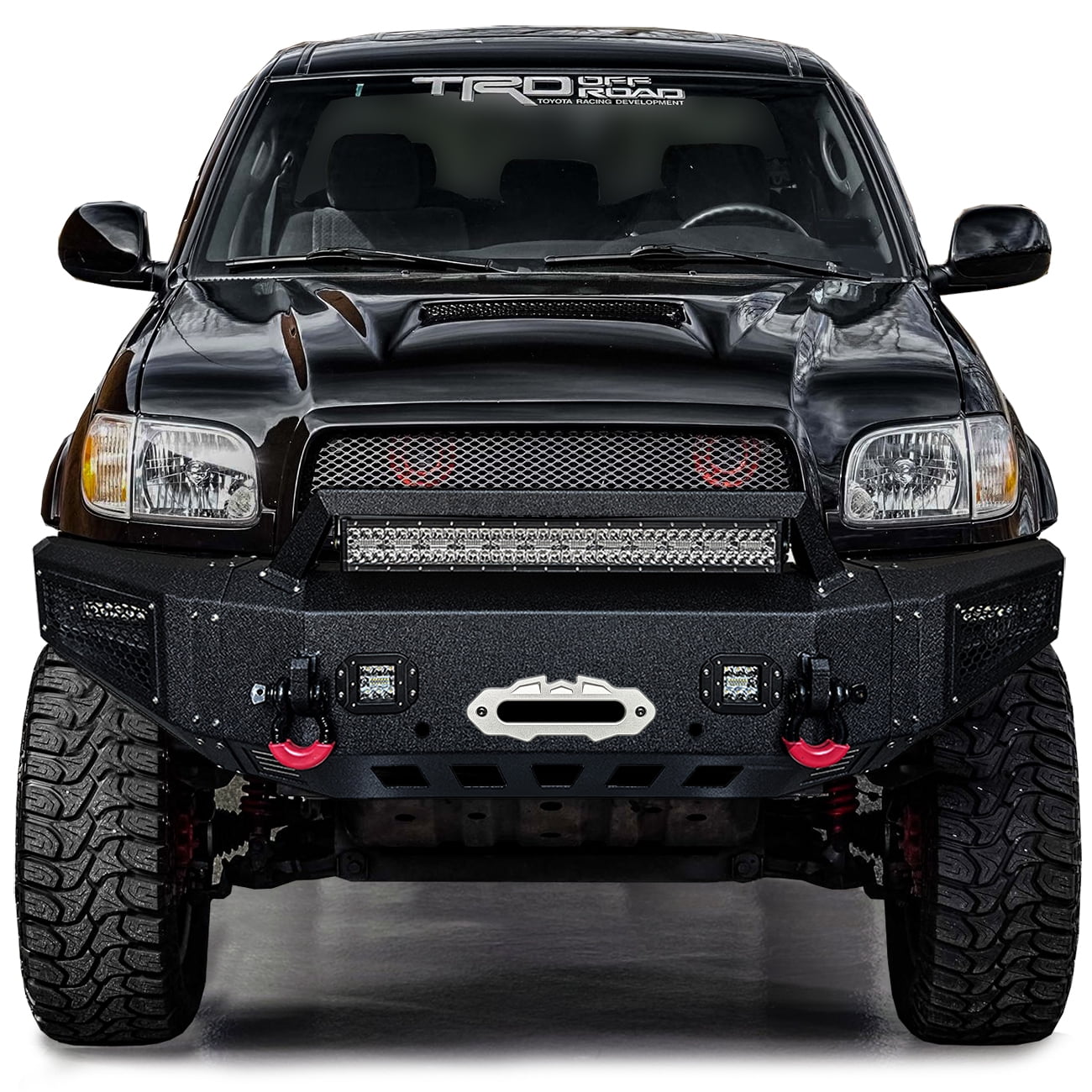 Vijay For 2000-2001-2002-2003-2004-2005-2006 Toyota Tundra Steel Front Bumper with Winch Plate and LED Lights