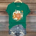 thumbnail image 6 of Tittly T Shirts for Women Graphic Tees Women's Loose Printed Short Sleeved Shirt Summer Casual Cotton Short Sleeved Shirt Tshirts Shirts Spring Tops for Women Green 3XL, 6 of 6