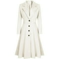 thumbnail image 1 of Women‘s Woolen Blend Coats Coat Lapel Wrap Swing Flared Winter Long Overcoat Jacket, 1 of 4